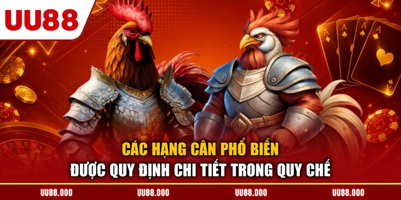 Các hạng cân phổ biến được quy định chi tiết trong quy chế