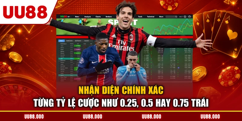 Nhận diện chính xác từng tỷ lệ cược như 0.25, 0.5 hay 0.75 trái